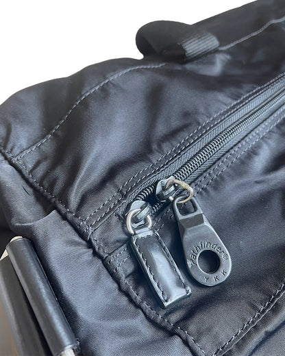 Prada Nylon & Leather Trim Drum Duffle Luggage Bag