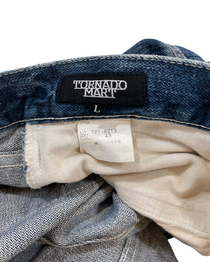 Tornado Mart Shield Panel Bootcut Flare Denim Jeans