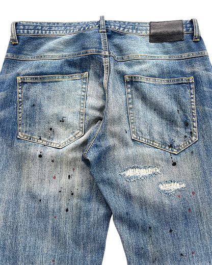 Number (N)ine x Loveless Guild Prime Distressed Repair Paint Denim