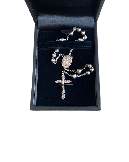 Dolce & Gabbana .925 Sterling Silver Cross Rosary Necklace