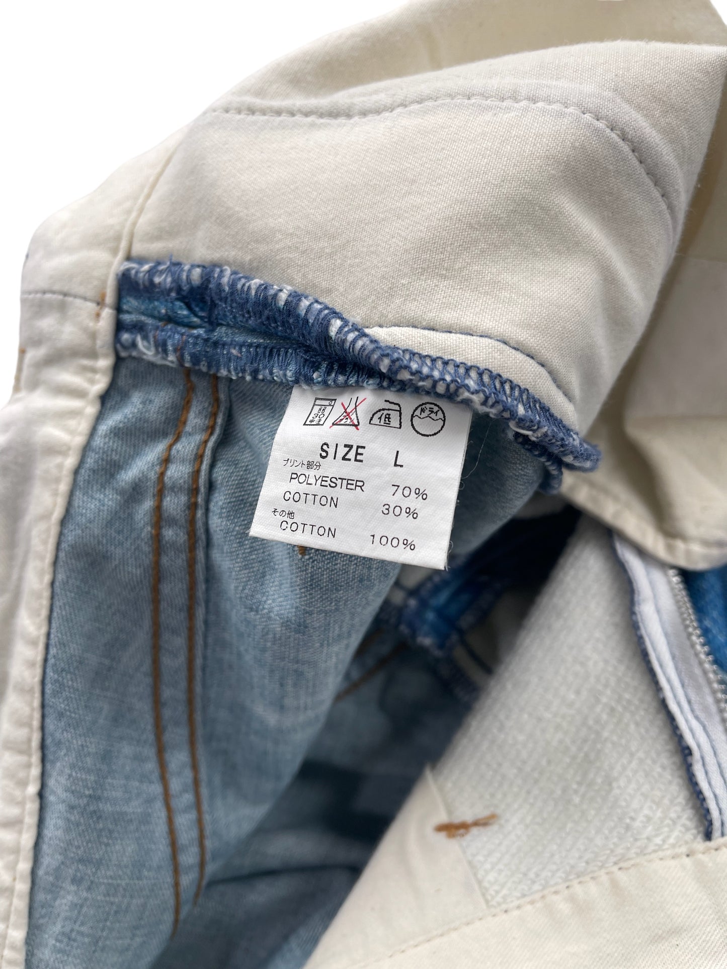 Talking About The Abstraction Trompe l'oeil Distressed Dirt Illusion Print Hybrid Denim
