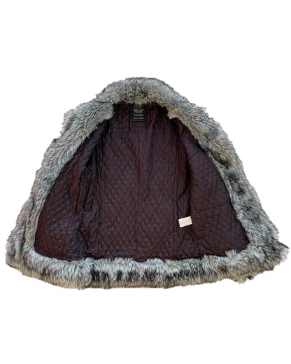 Nicole Club For Men Acrylic Fur Trim Quilted Coat Jacket