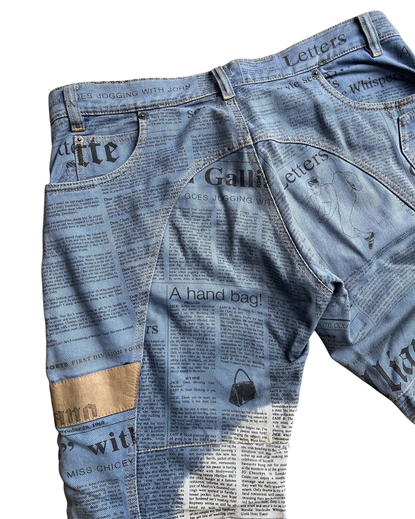 John Galliano SS2006 Star Panel Gazette J-Cut Denim Jeans