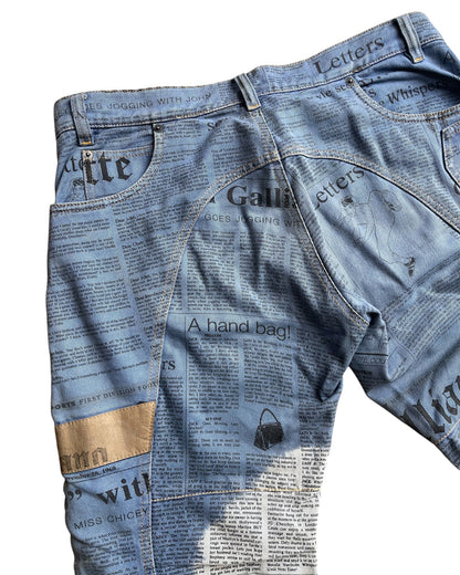 John Galliano SS2006 Star Panel Gazette J-Cut Denim Jeans