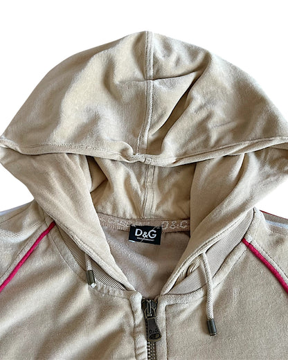 Dolce & Gabbana 2000s Striped Velour Hoodie