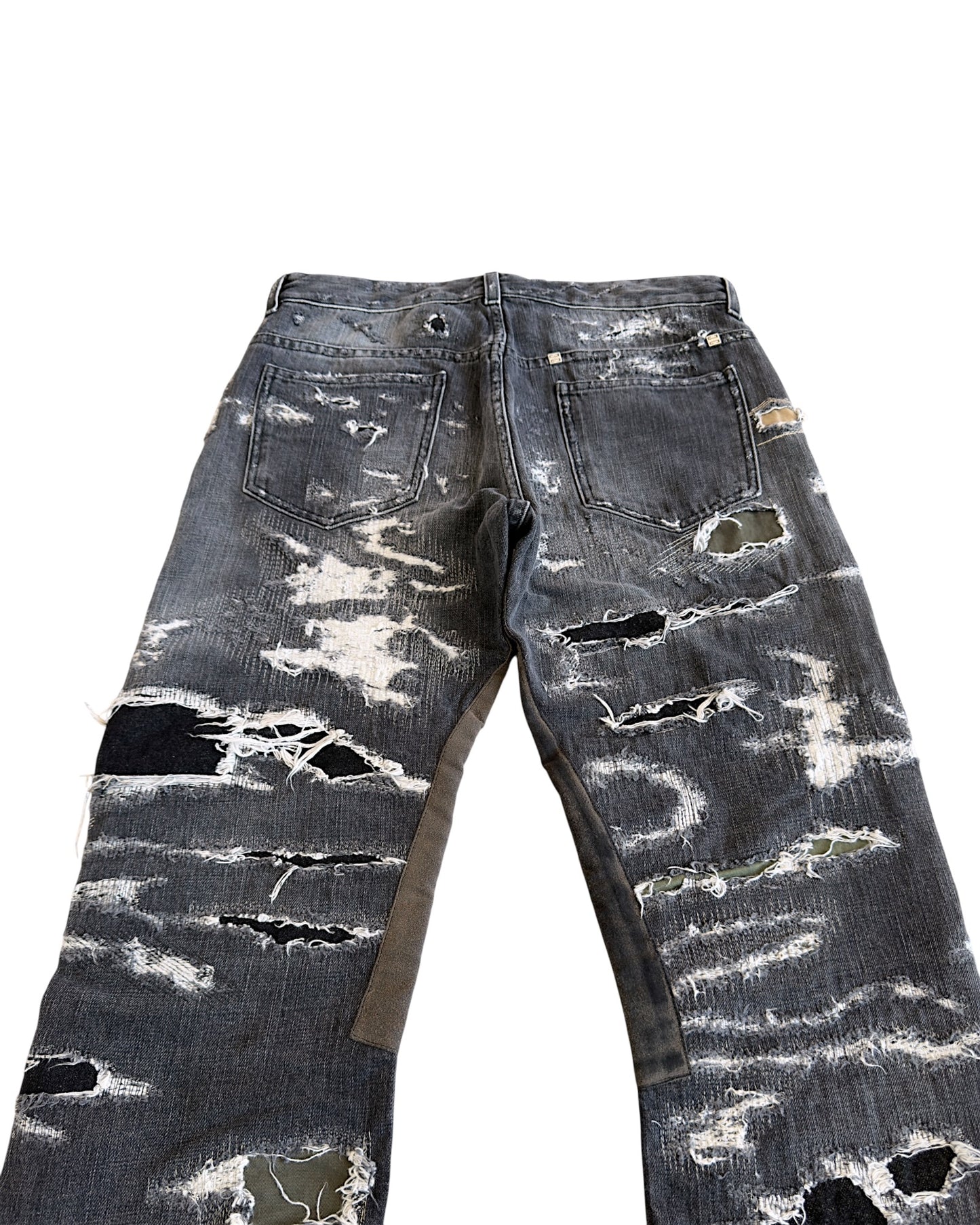 Givenchy AW2023 Moleskin Patch Distressed Boro Repaired Denim Jeans