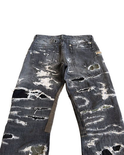 Givenchy AW2023 Moleskin Patch Distressed Boro Repaired Denim Jeans