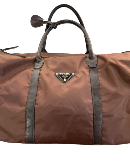2000 Prada Duffle Luggage Carry On Nylon & Leather Bag