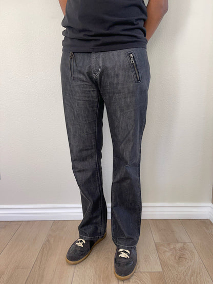 2000s Téte Homme White Stitch Straight Leg Denim