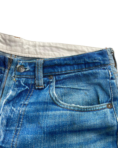 Talking About The Abstraction Trompe l'oeil Distressed Dirt Illusion Print Hybrid Denim