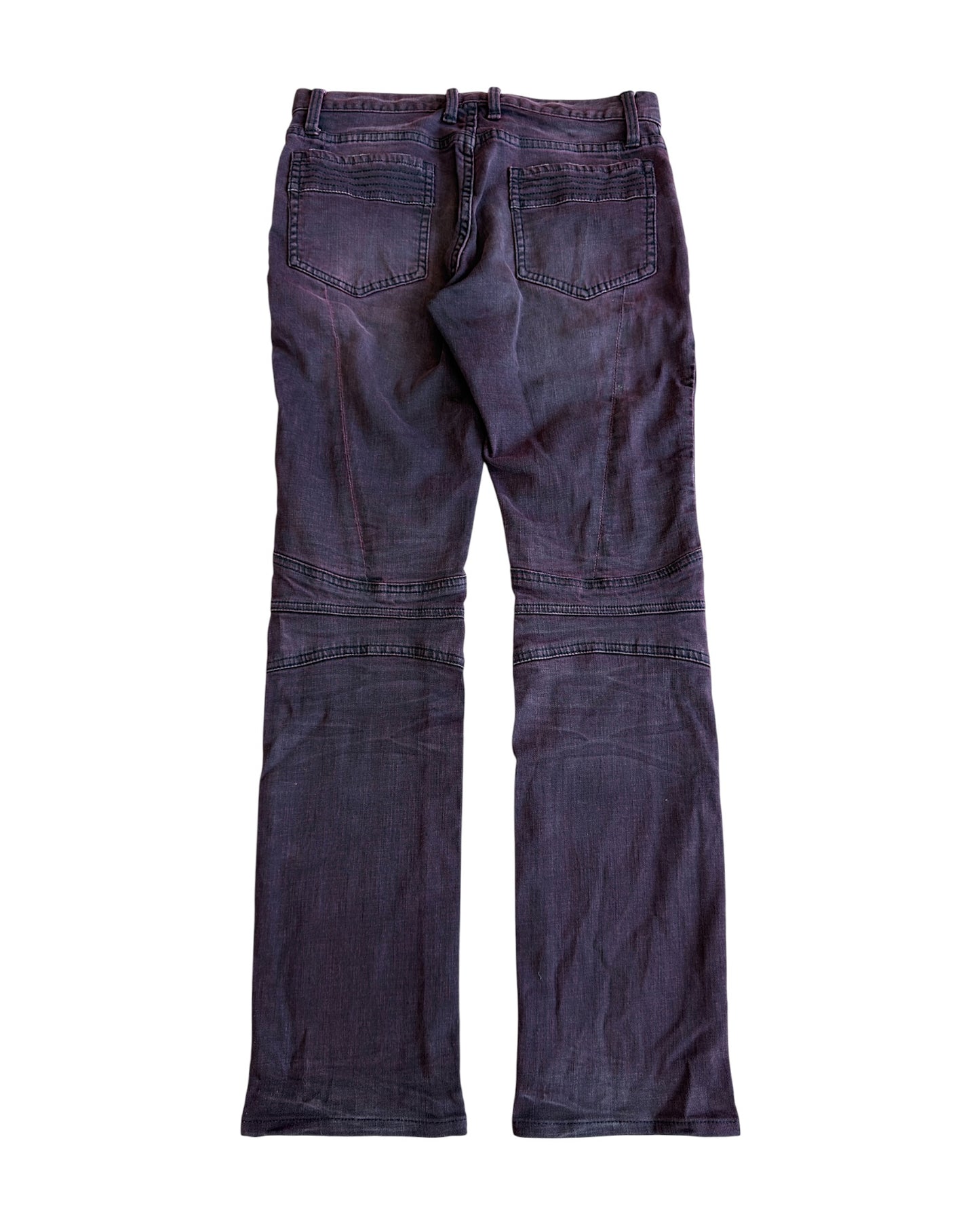 Schlussel Red Overdyed 3-Zip Biker Denim Jeans