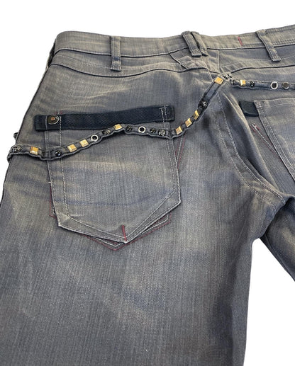 Marithe + Francois Girbaud Studded Lasso Waxed Denim