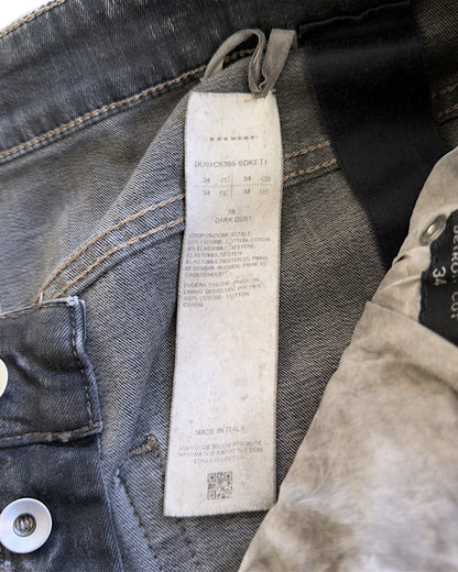 Rick Owens Drkshdw SS2023 Pentagram Dark Dust Detroit Cut Denim Jeans