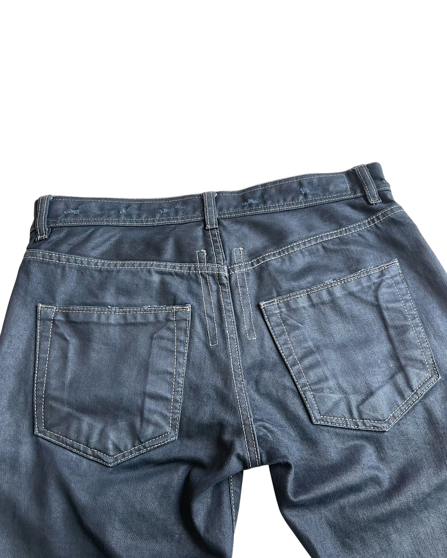 Rick Owens Drkshdw Triple Black Light Wax Denim Jeans