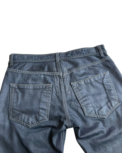 Rick Owens Drkshdw Triple Black Light Wax Denim Jeans