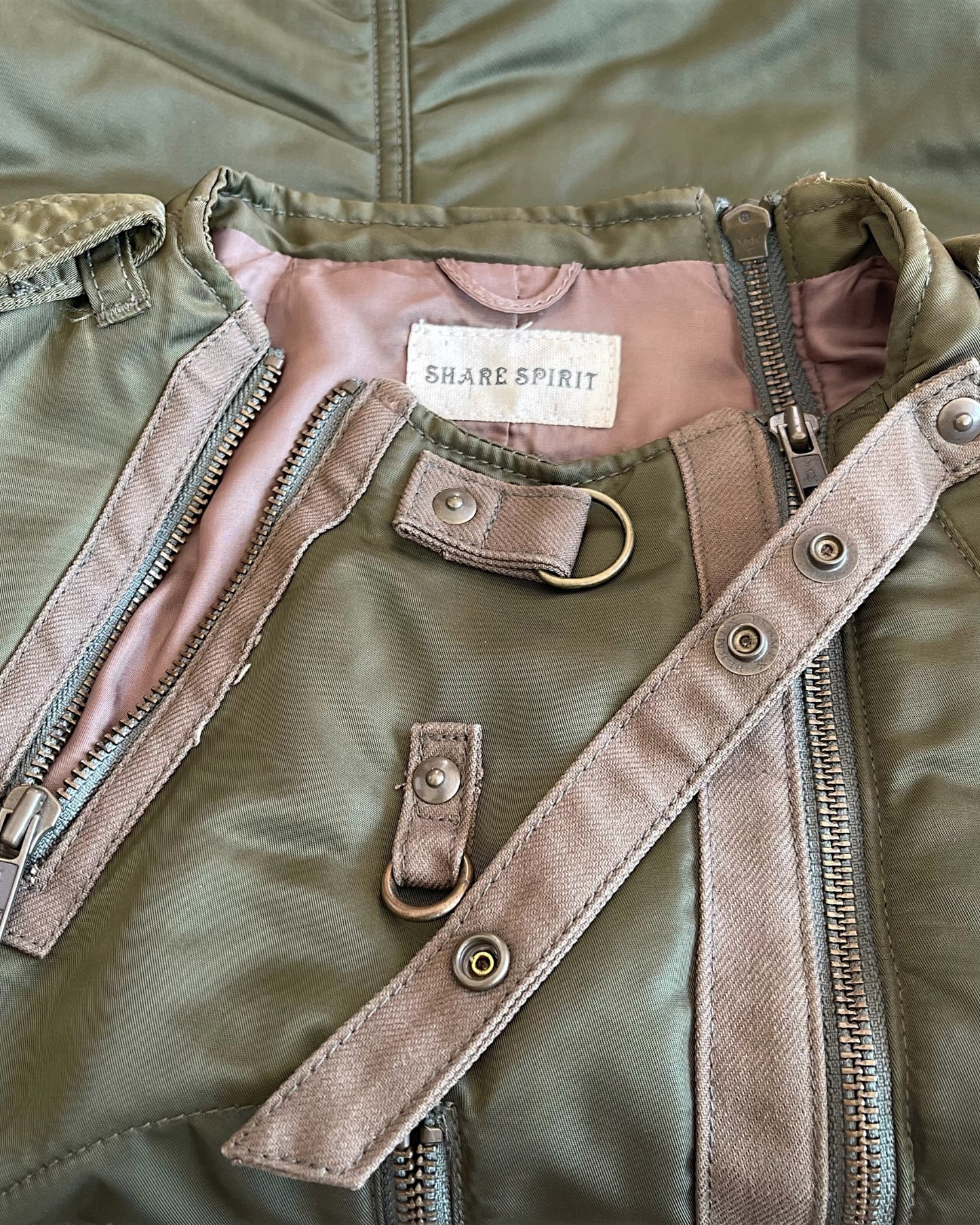 Share Spirit Military Pilot Cargo Light Padded Nylon Jacket