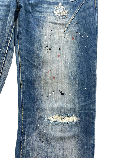 Number (N)ine x Loveless Guild Prime Distressed Repair Paint Denim