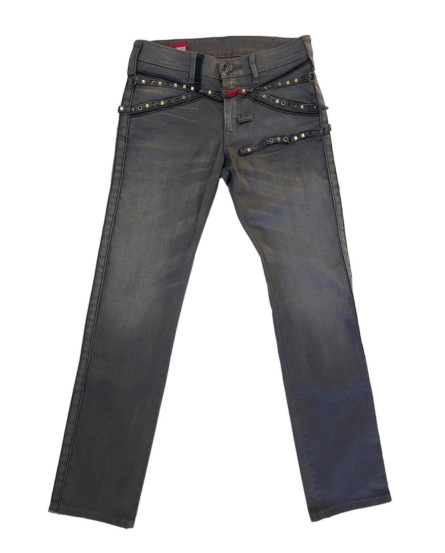 Marithe + Francois Girbaud Studded Lasso Waxed Denim