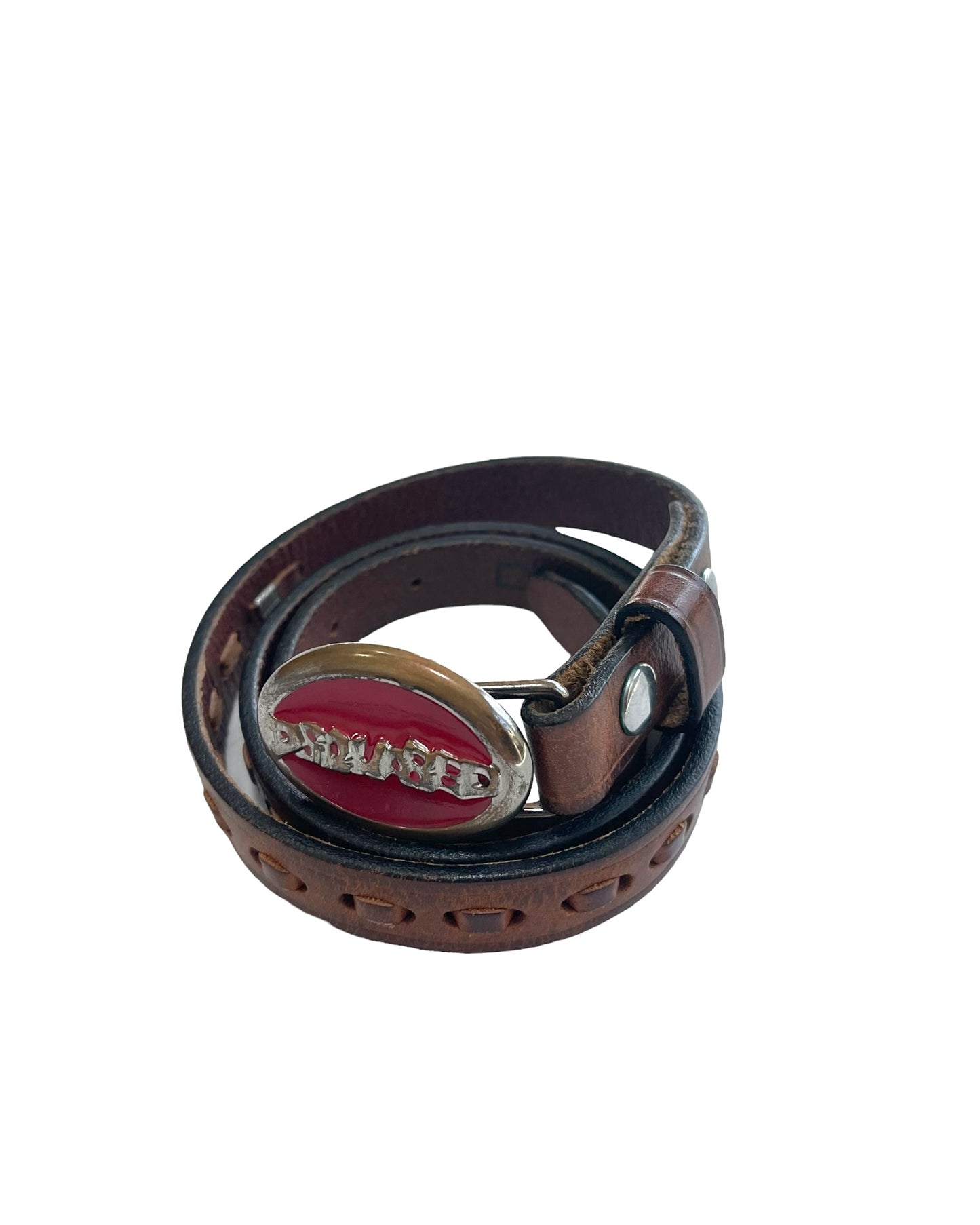 Dsquared2 2000s Buckle Thin Knot Leather Belt