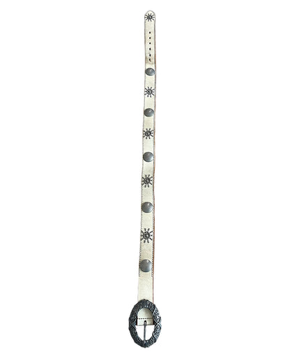 Tornado Mart Concho Studded Coin Engraved Leather Belt