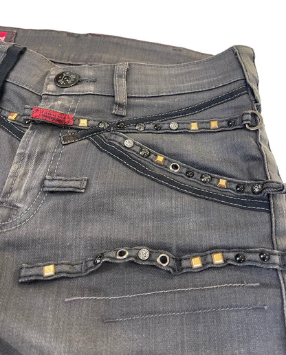 Marithe + Francois Girbaud Studded Lasso Waxed Denim