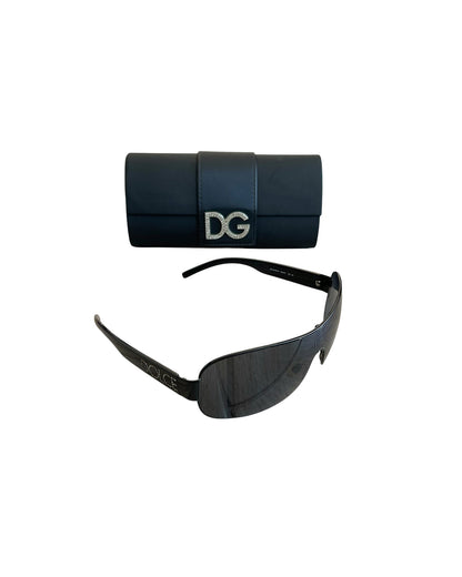 Dolce & Gabbana Shield Rhinestone Logo Sunglasses