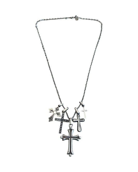 Undercover AW02 "Witch's Cell Division" 925 Silver Multi-Cross Pendants Necklace