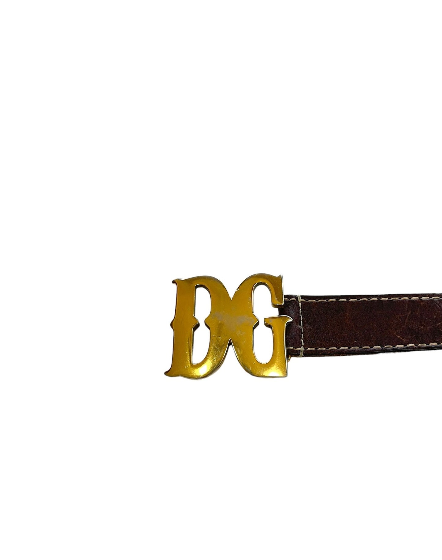 Dolce & Gabbana DG Logo Buckle Leather Belt