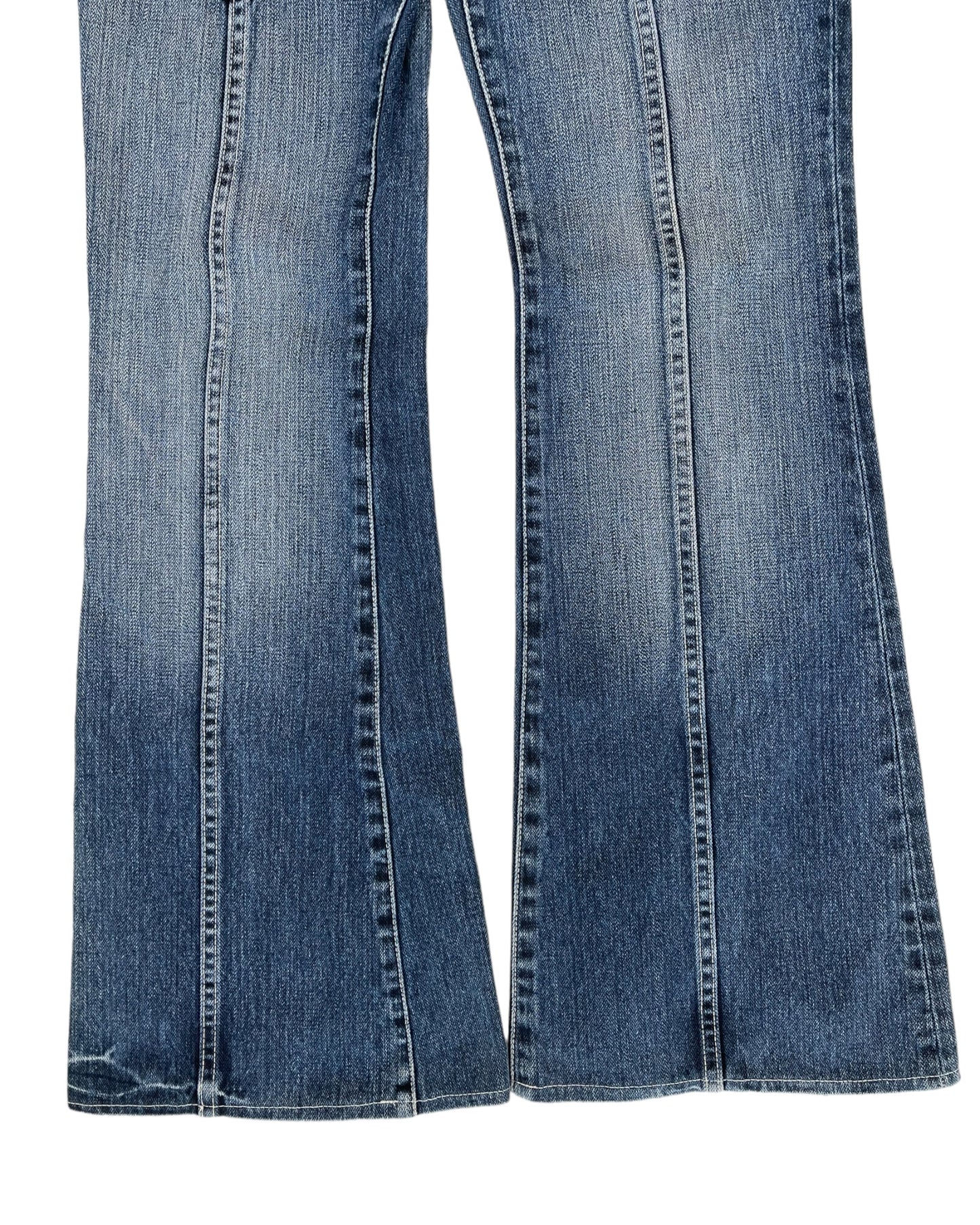 Tornado Mart Shield Panel Bootcut Flare Denim Jeans