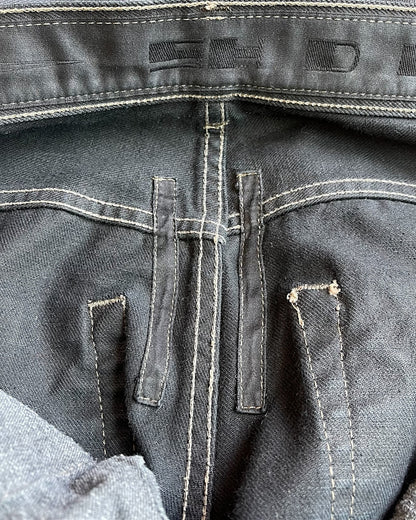 Rick Owens Drkshdw Triple Black Light Wax Denim Jeans