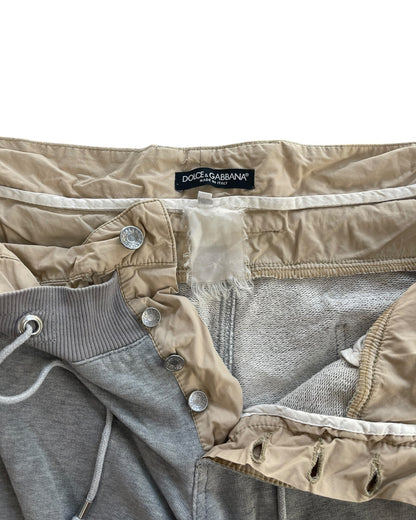SS2006 Dolce & Gabbana Double Waist Hybrid Sweatpants