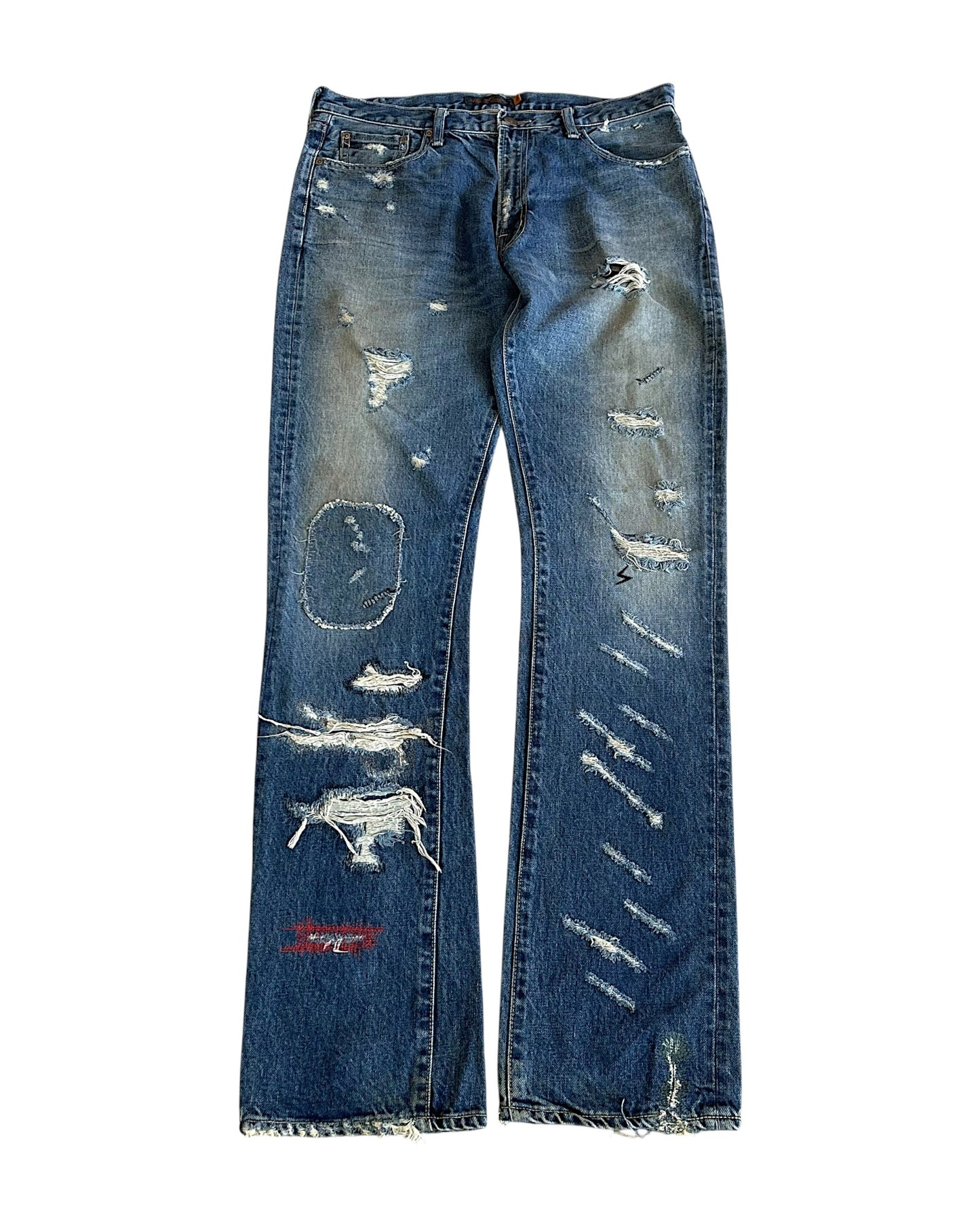 Undercover SS2005 "But Beautiful II" Distressed Patchwork 60 Denim Jeans