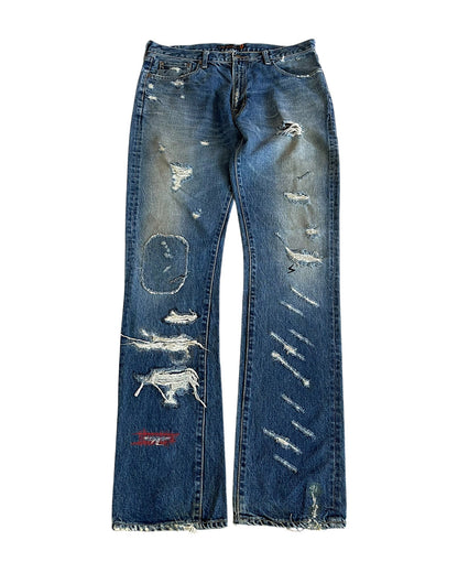 Undercover SS2005 "But Beautiful II" Distressed Patchwork 60 Denim Jeans