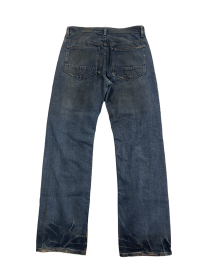 Rick Owens SLAB Waxed Dirt Effect Distressed Denim