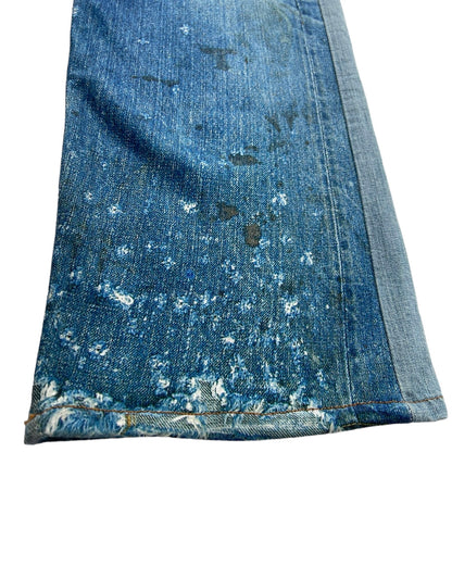 Talking About The Abstraction Trompe l'oeil Distressed Dirt Illusion Print Hybrid Denim