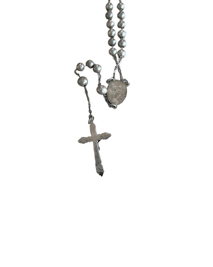 Dolce & Gabbana .925 Sterling Silver Cross Rosary Necklace