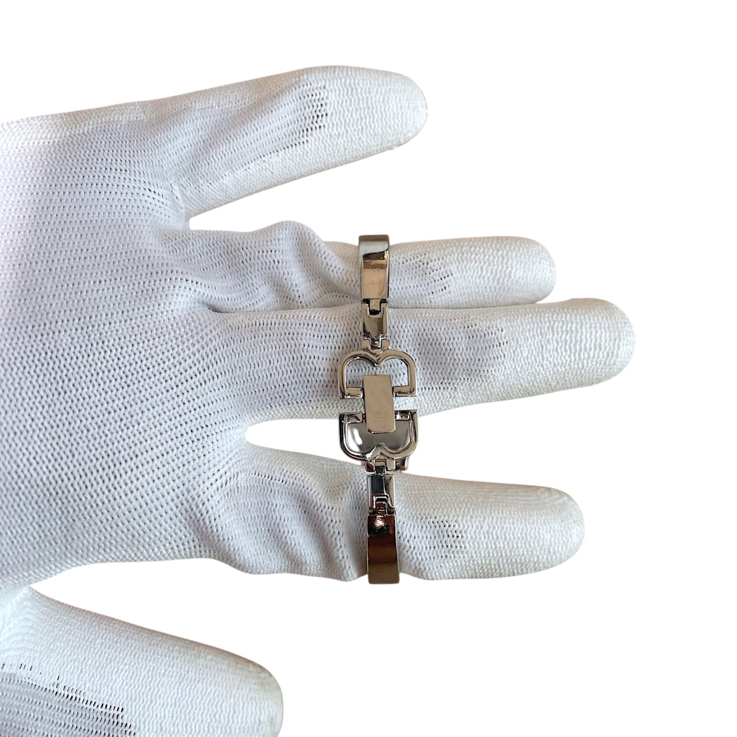 Balenciaga Vintage Blue Dial Bangle BB Clasp Silver Quartz Watch