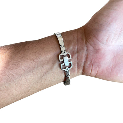 Balenciaga Vintage Blue Dial Bangle BB Clasp Silver Quartz Watch