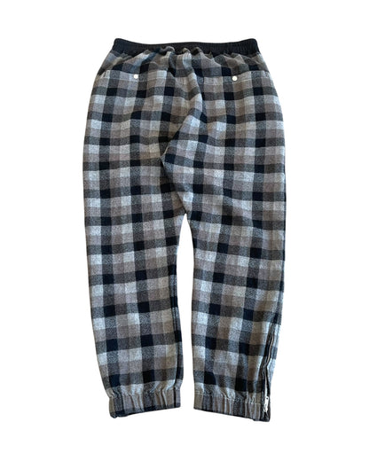 Rick Owens FW2019 "Larry" Black Plaid Wool Zipper Jogger Pants