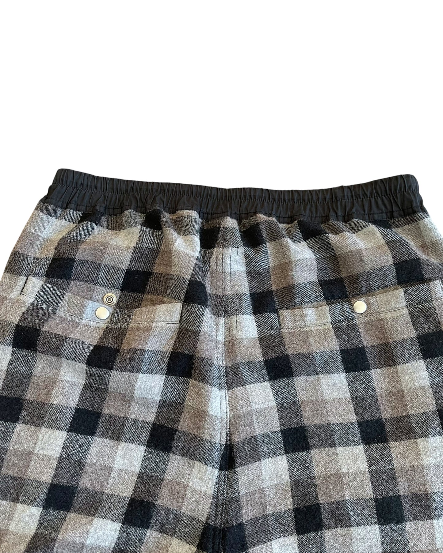 Rick Owens FW2019 "Larry" Black Plaid Wool Zipper Jogger Pants