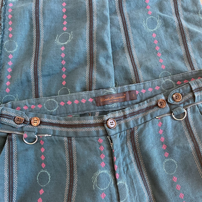 Undercover SS2003 "Scab" Ethnic Tribal Embroidery Pants