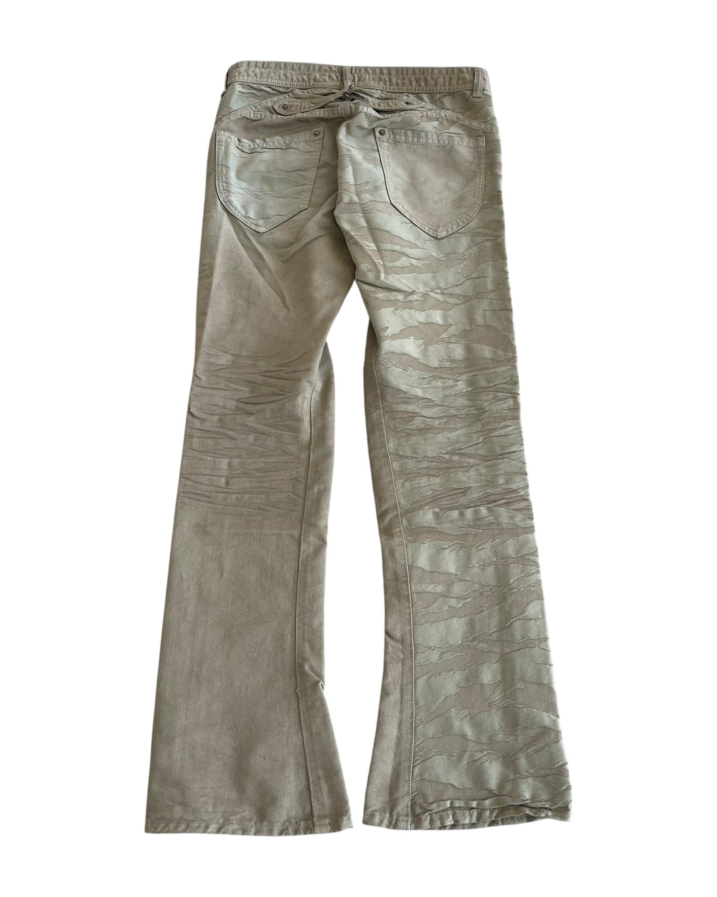 JACKROSE Luv Maison Embossed Tiger Camo Bootcut Flare Pants