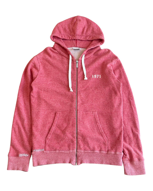 Saint Laurent SS17 Distressed Repair Patches 1971 Salmon Hoodie