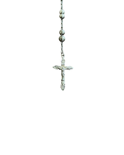 Dolce & Gabbana 925 Silver DG Rhinestones Cross Rosary Necklace