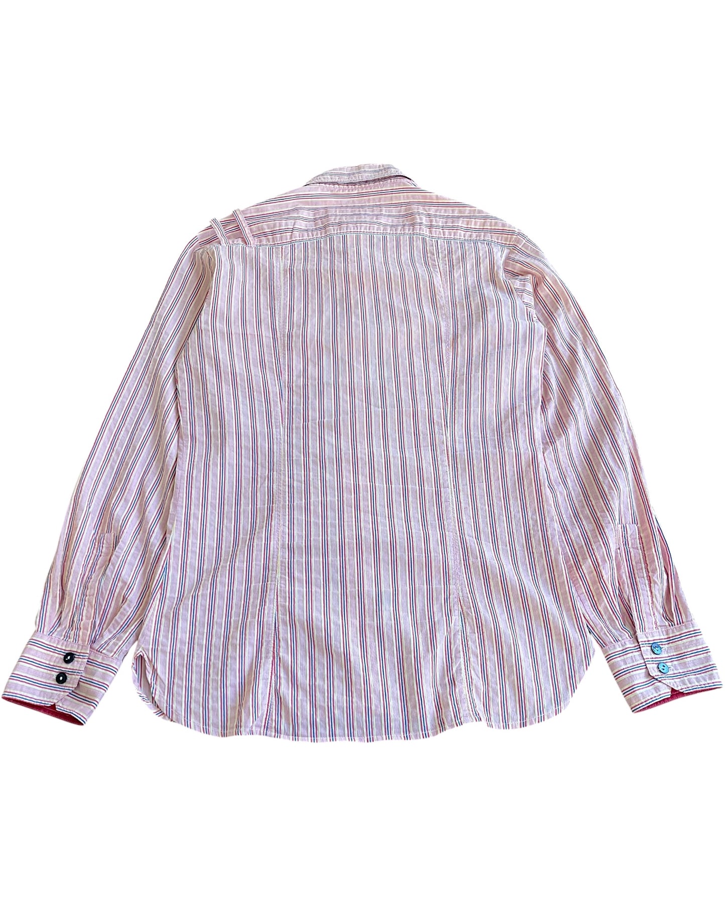 Dolce & Gabbana 2000s Denim Masters Embroidery Striped Utility Shirt