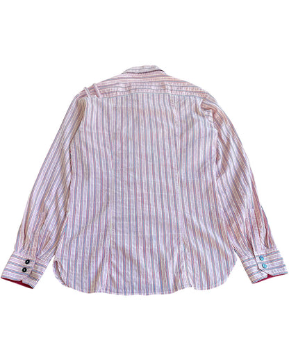 Dolce & Gabbana 2000s Denim Masters Embroidery Striped Utility Shirt
