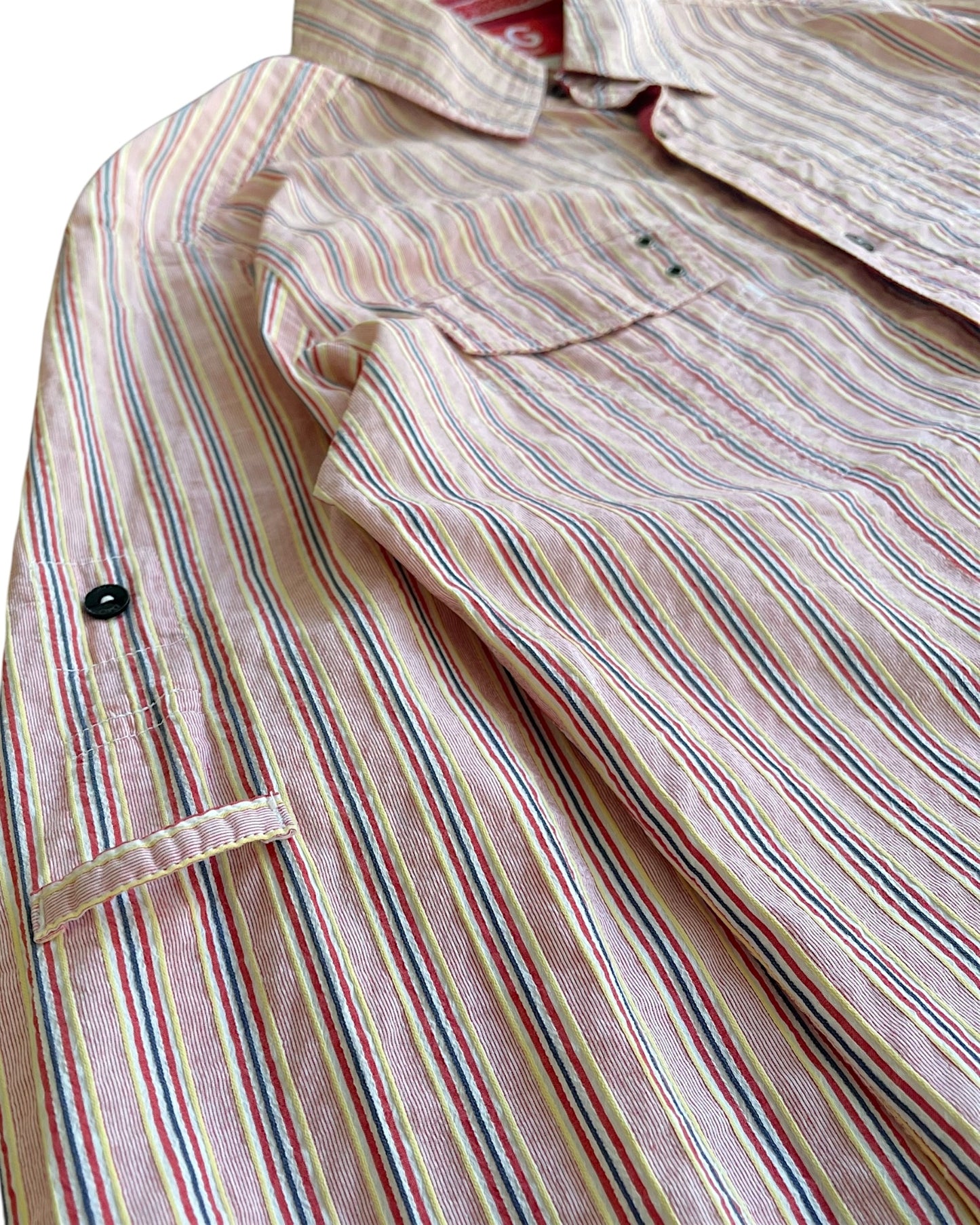 Dolce & Gabbana 2000s Denim Masters Embroidery Striped Utility Shirt