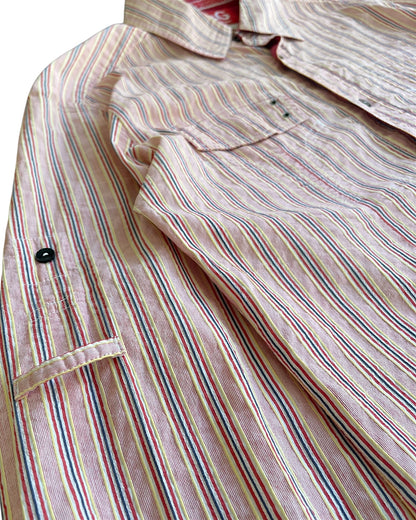 Dolce & Gabbana 2000s Denim Masters Embroidery Striped Utility Shirt