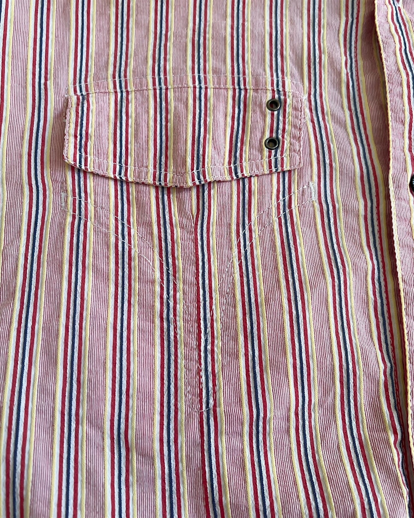 Dolce & Gabbana 2000s Denim Masters Embroidery Striped Utility Shirt