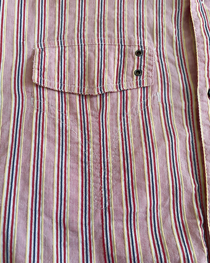 Dolce & Gabbana 2000s Denim Masters Embroidery Striped Utility Shirt